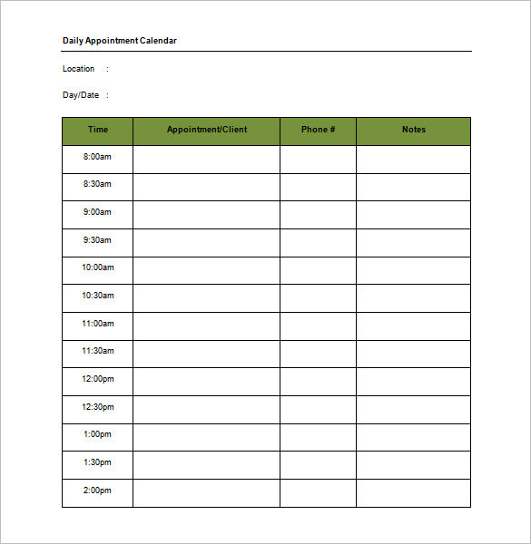 Free templates for scheduling appointments